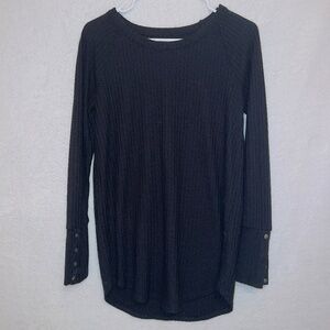 Chaser Black Long Sleeve Thermal Pullover Sweater Top size medium